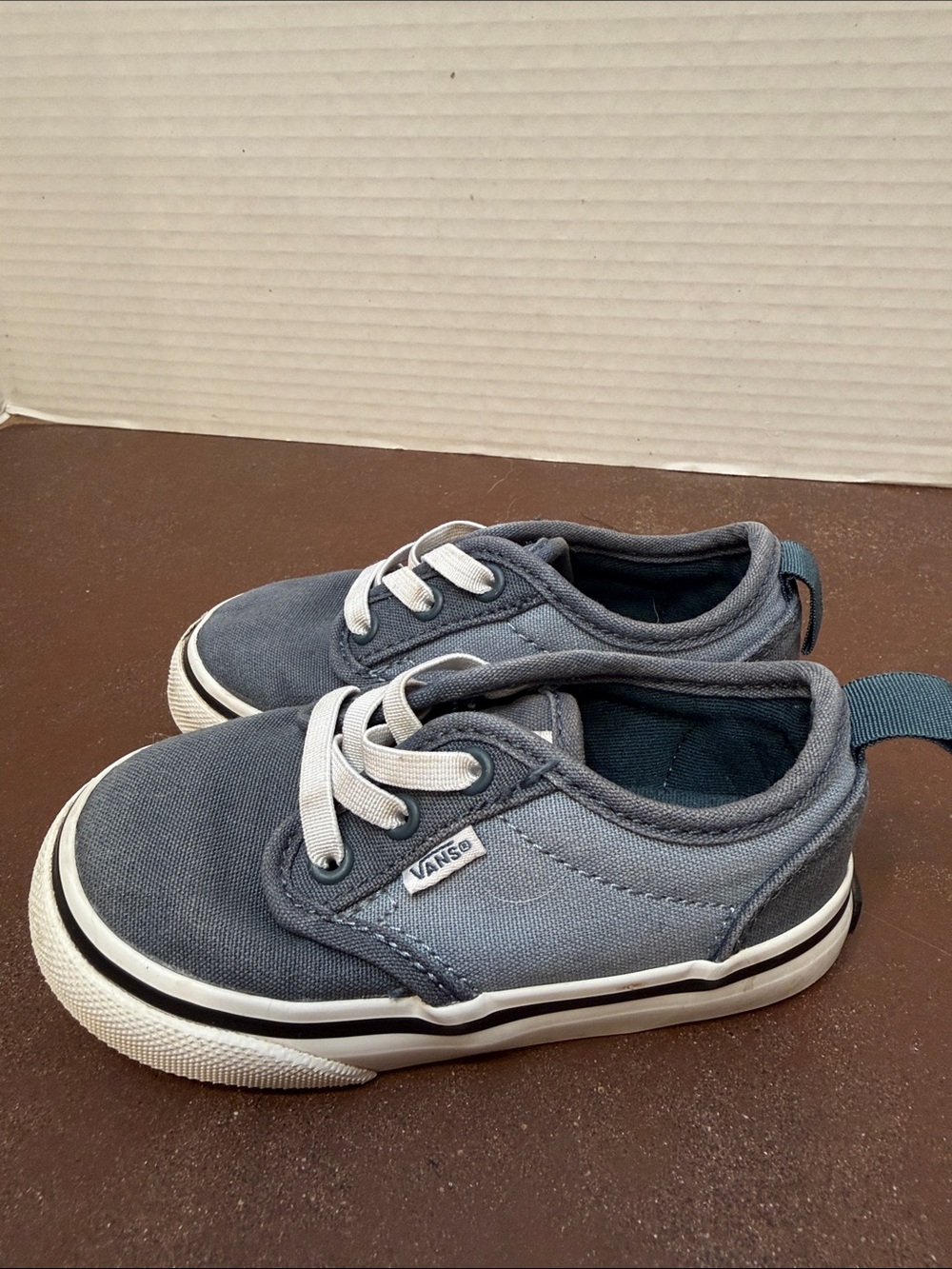 Vans Atwood Canvas slip-on Sneakers, denim blue, kids 6